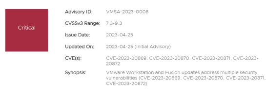CVE-2023-20869 con una puntuación 9.3 recibe un parche de VMware 3 CVE-2023-20869